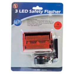 3 LED Safety Flasher with Bicycle Attachment