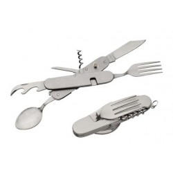 Hobo Knife with Spoon and Fork - 7 Functions - Stainless Steel