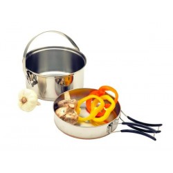 Stainless Fry Pan and Cook Pot w/ Copper Bottoms Combination
