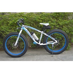 Fat Tire Electric Mountain Bike - blue