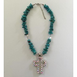 Turquoise Necklace with Cross