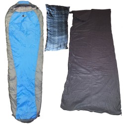 Uberlite 1200 Sleeping Bag + Fleece Liner + Camping Pillow
