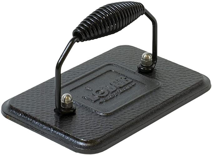 Lodge Cast Iron Grill Press with Cool Grip Spiral Handle LGP3