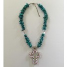 Turquoise Necklace with Cross