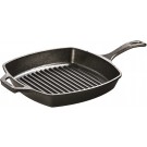 Lodge Pre-Seasoned Cast Iron Grill Pan With Assist Handle, 10.5 inch, Black